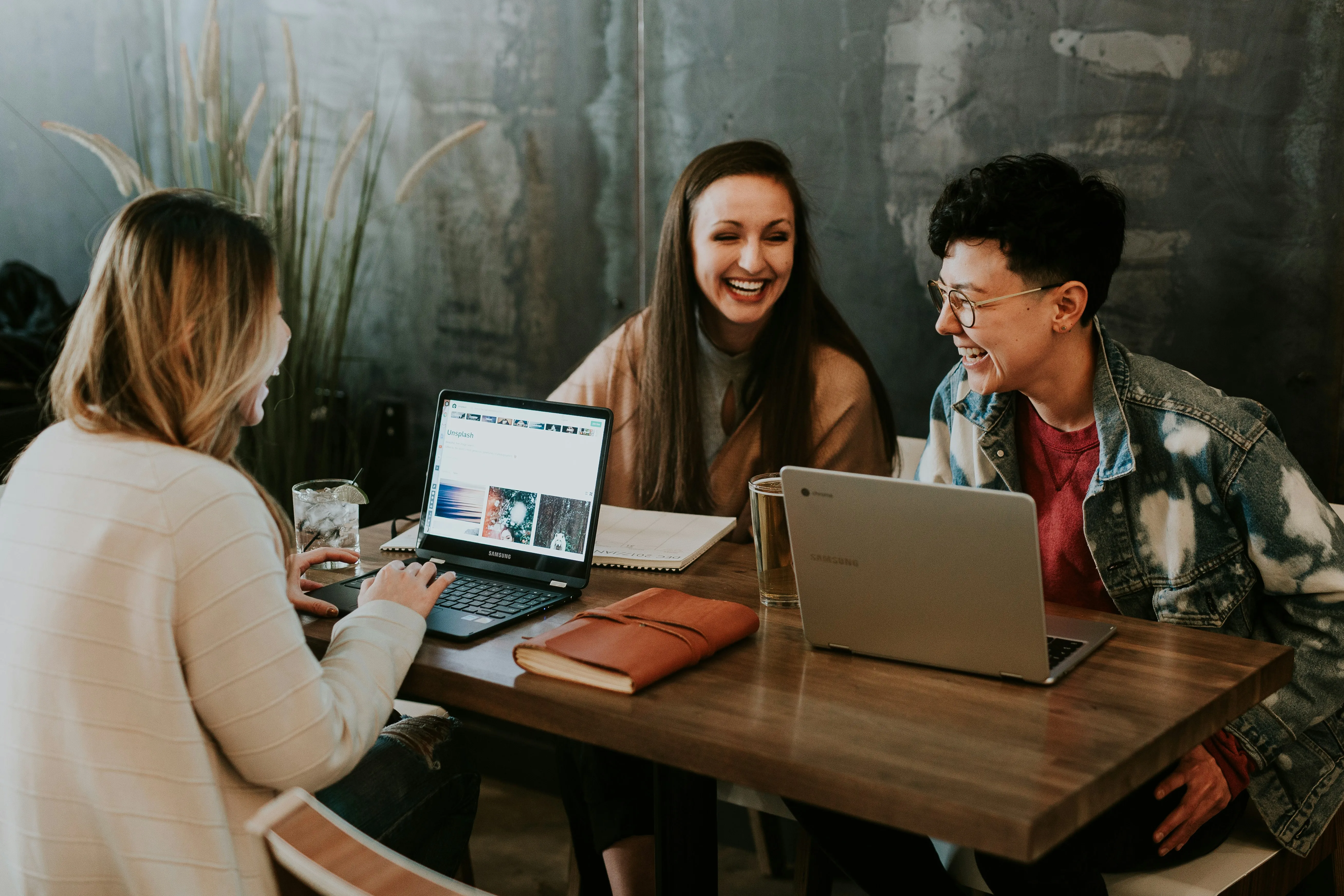 group of people using laptops