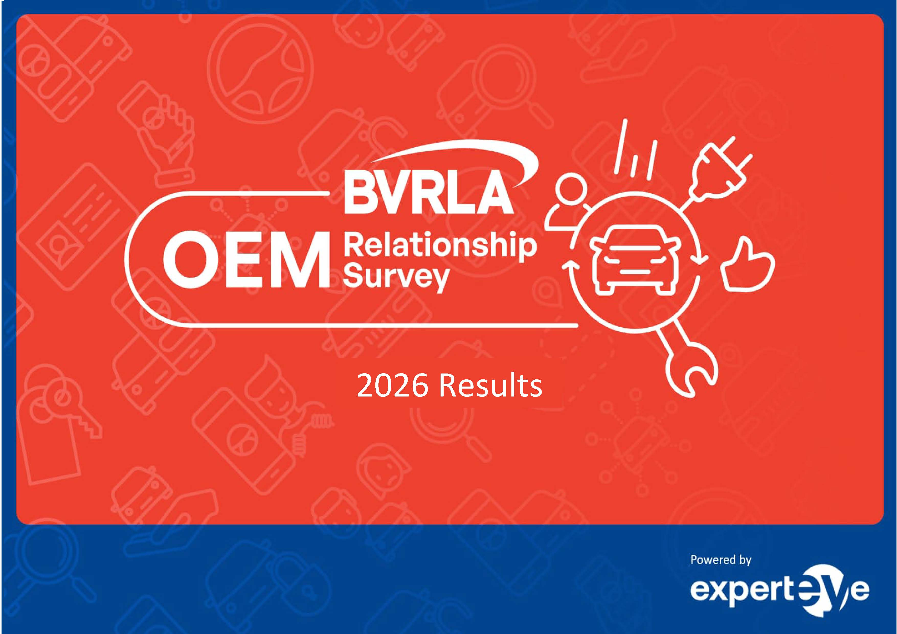 Front cover of the BVRLA OEM Relationship Survey - 2026 results