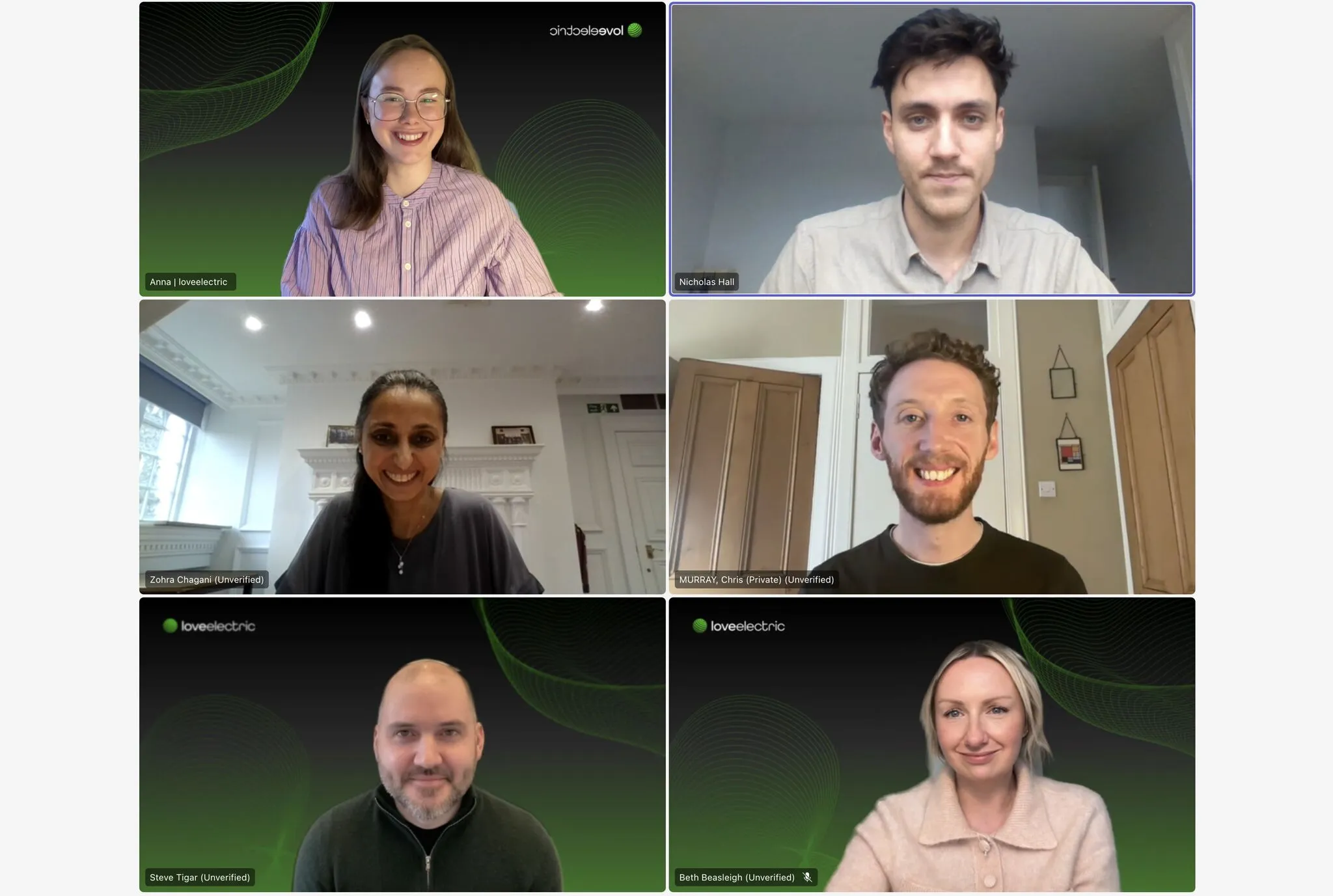 Zohra Chagani from BVRLA online call with Loveelectric and Chris Murray MP