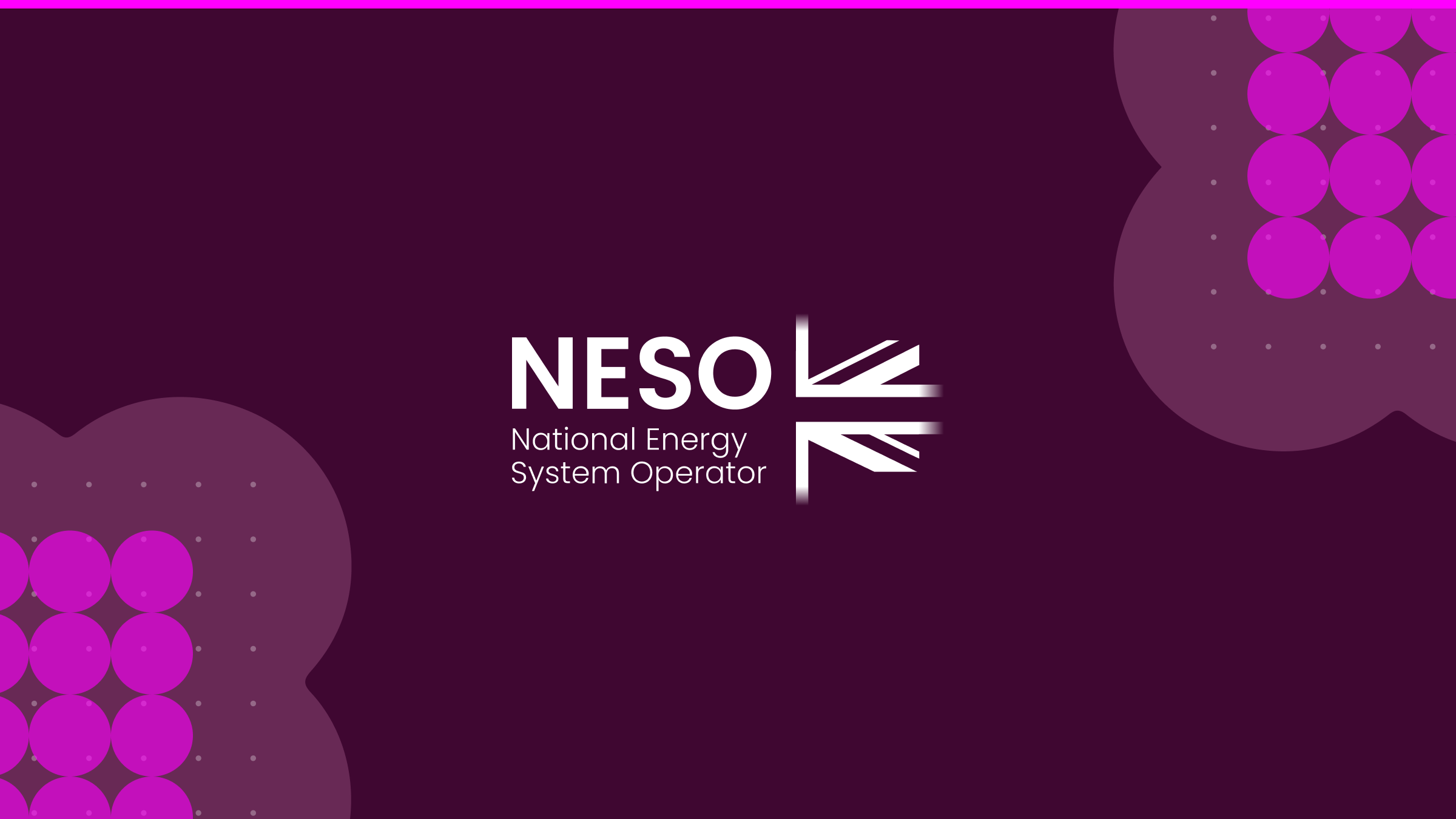Logo for National Energy System Operator in white on a burgundy background