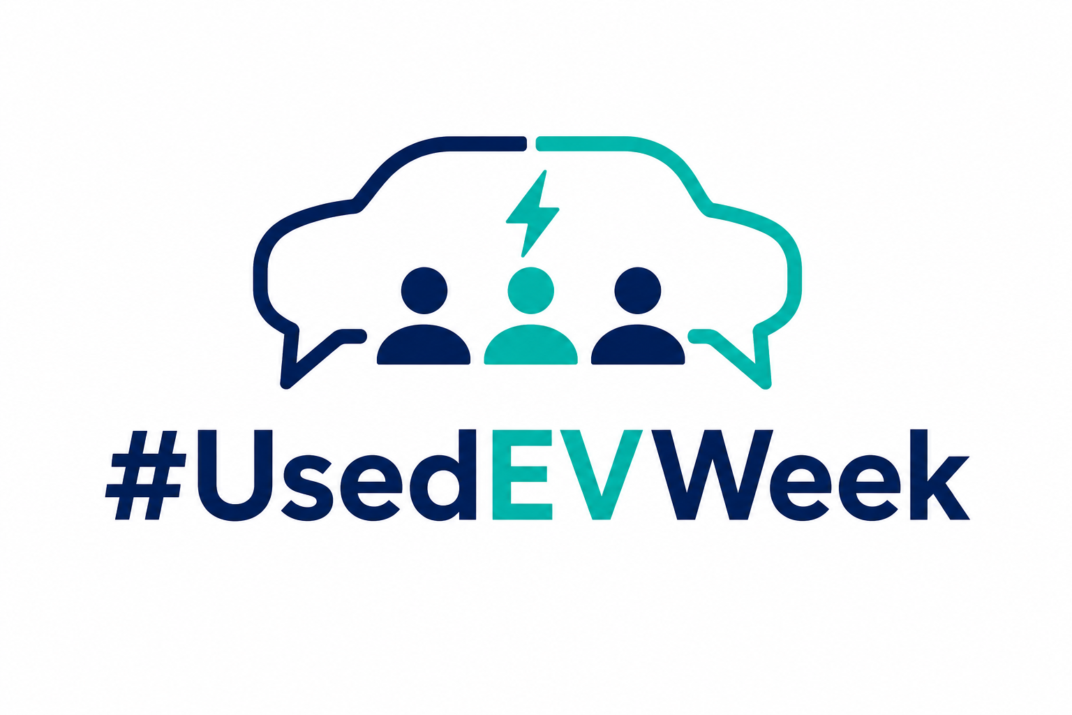 Blue and turquoise logo #UsedEVWeek
