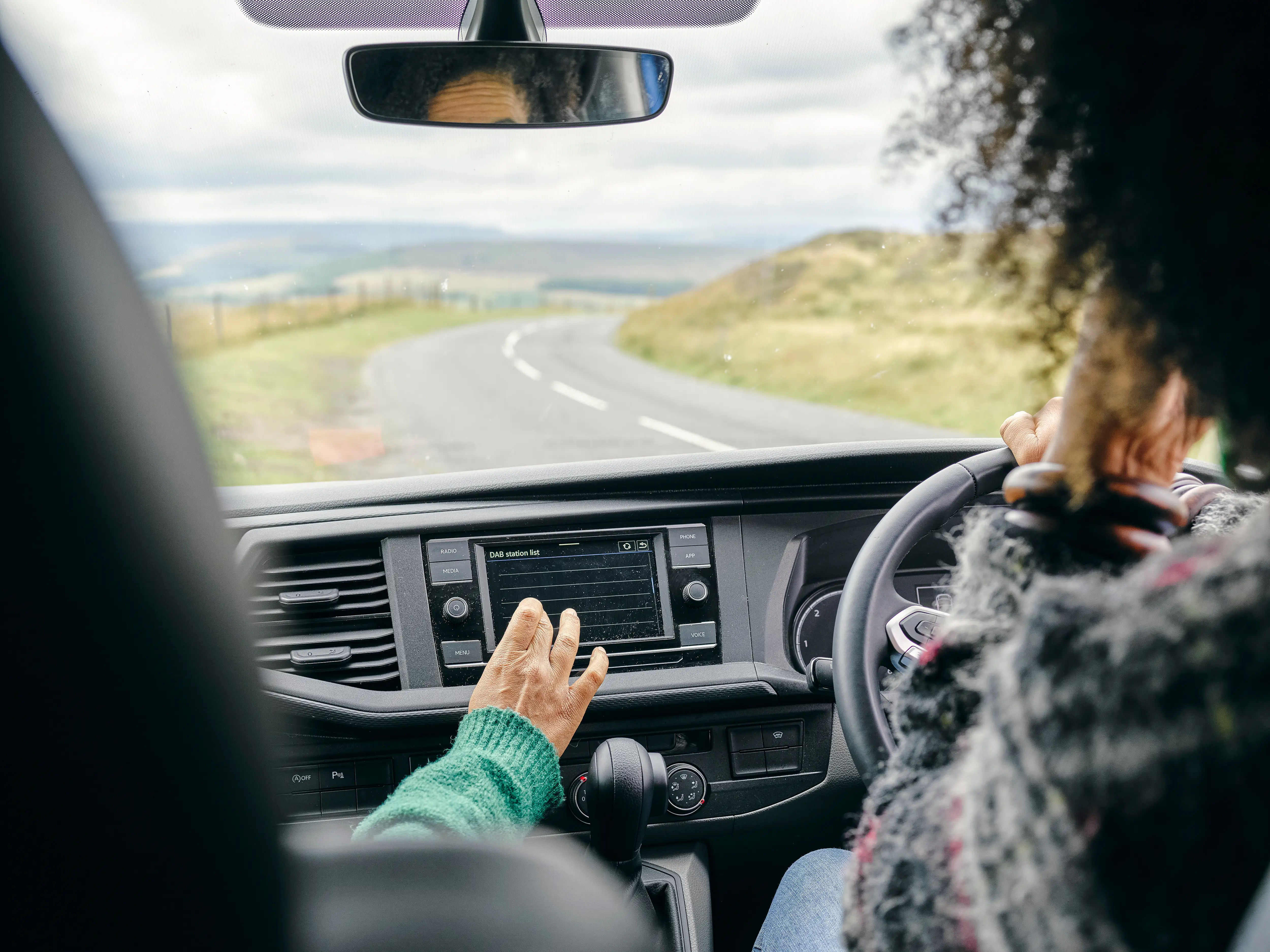 Women traveling by car